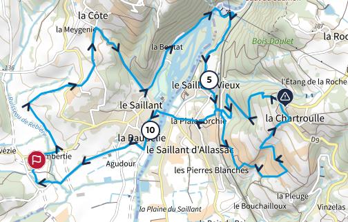 parcours 3 "vezere et vignes" on piste